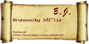 Brunovszky Júlia névjegykártya